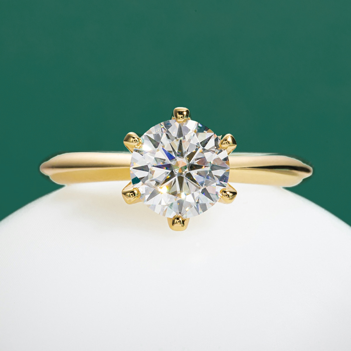 Gold Moissanite Solitaire Ring