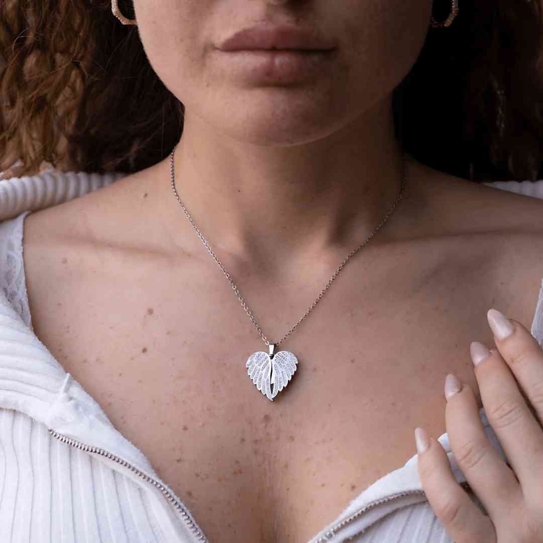 Customizable angel necklace in 925 silver