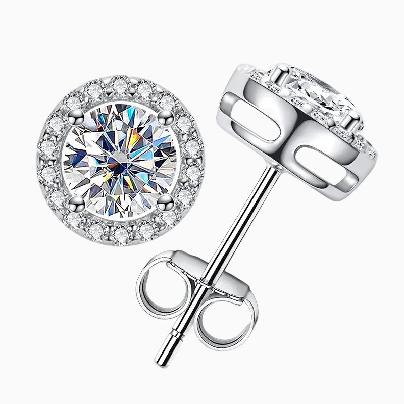 Ronde Brillant Moissanite Earrings