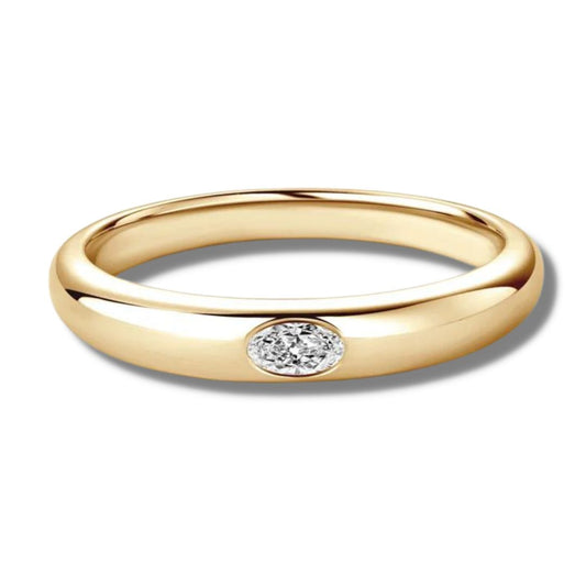 Elegant 10-point moissanite gold-plated silver ring.