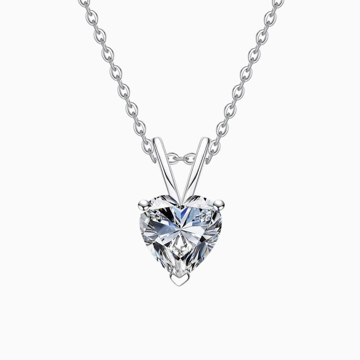 Halo Coeur Moissanite Necklace