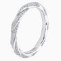 Aliança Trançada Prata 925 Banhada Ouro Branco 18k com Moissanite 2,0ct Corte Redondo.
