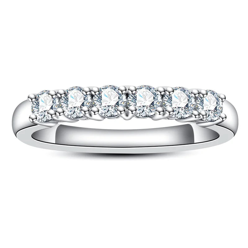 Half Wedding Ring 60 Moissanite Points