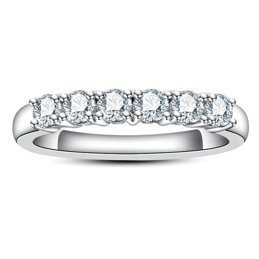 Half Wedding Ring 60 Moissanite Points