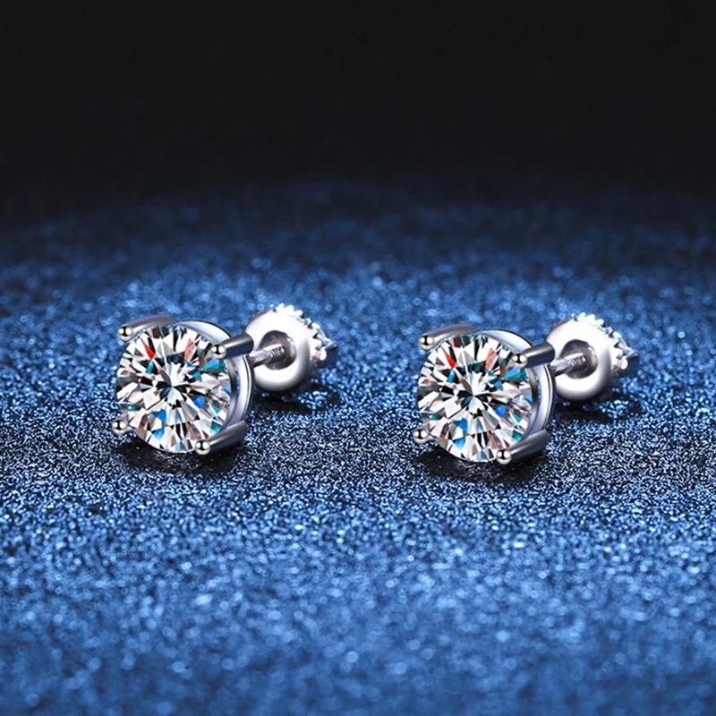 Moissanite 4 Claw Solitaire Earring