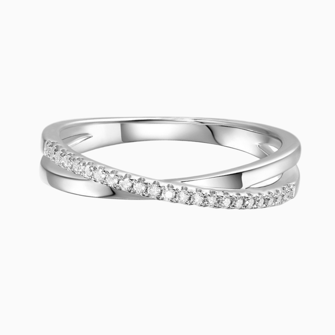 Croix Dorée Moissanite Half Eternity Band