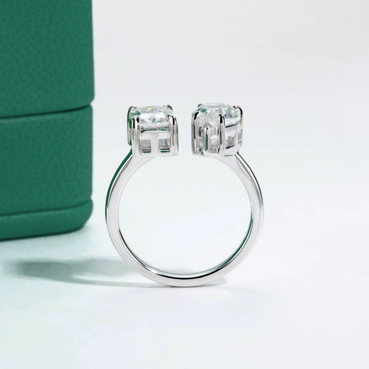 Radiant Pear Moissanite Ring 