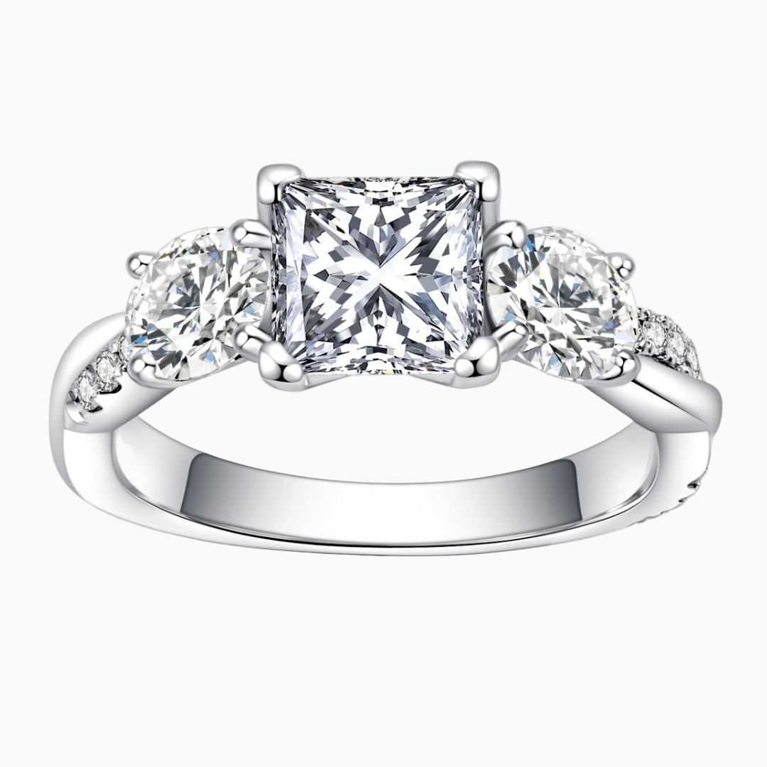 Cross Princess Moissanite Ring
