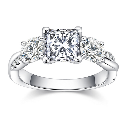 Cross Princess Moissanite Ring
