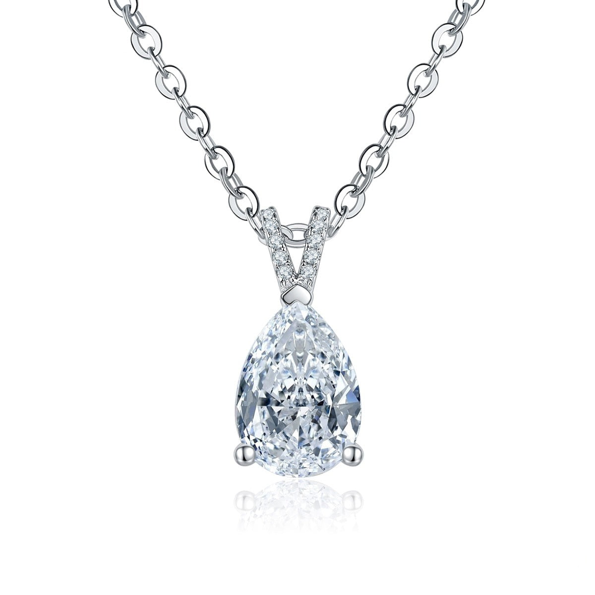 Pear Moissanite Necklace 