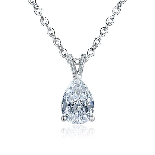 Pear Moissanite Necklace 