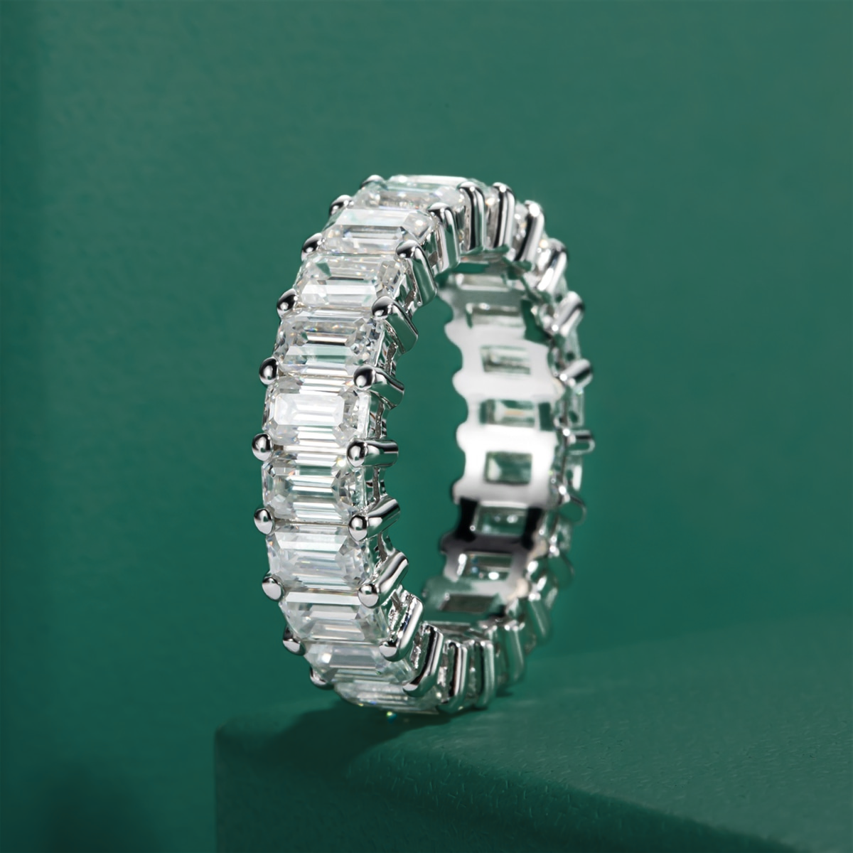 Cubic Moissanite Stones Wedding Ring
