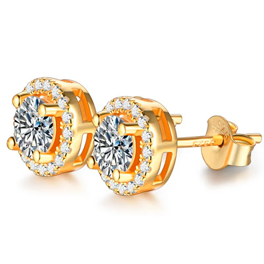 18k Gold Plated Moissanite Studded Earring