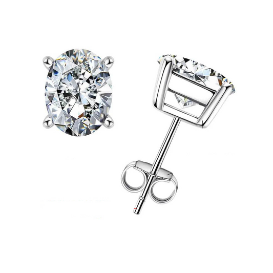 Oval Stud Earring in 10k Gold