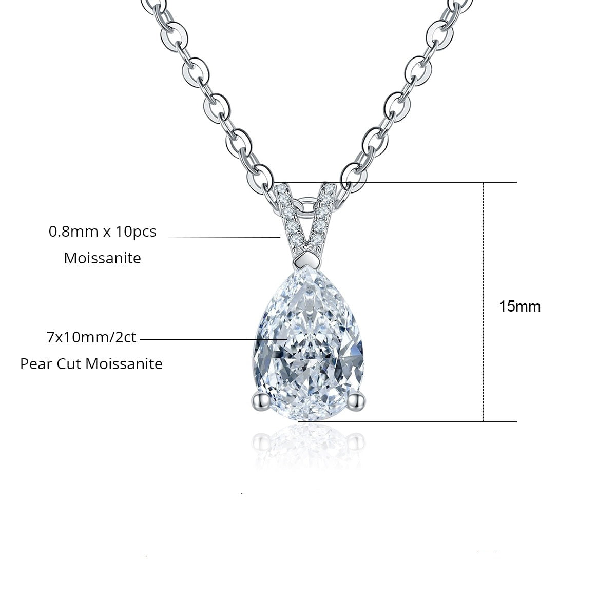 Pear Moissanite Necklace 