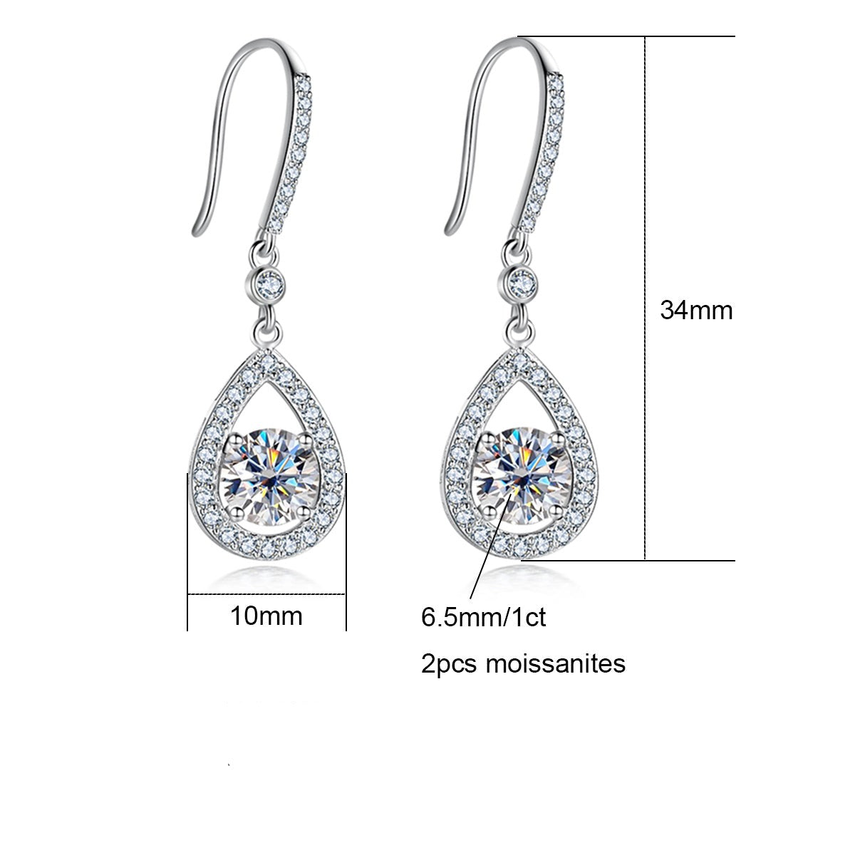 Poire Drop Moissanite Earrings
