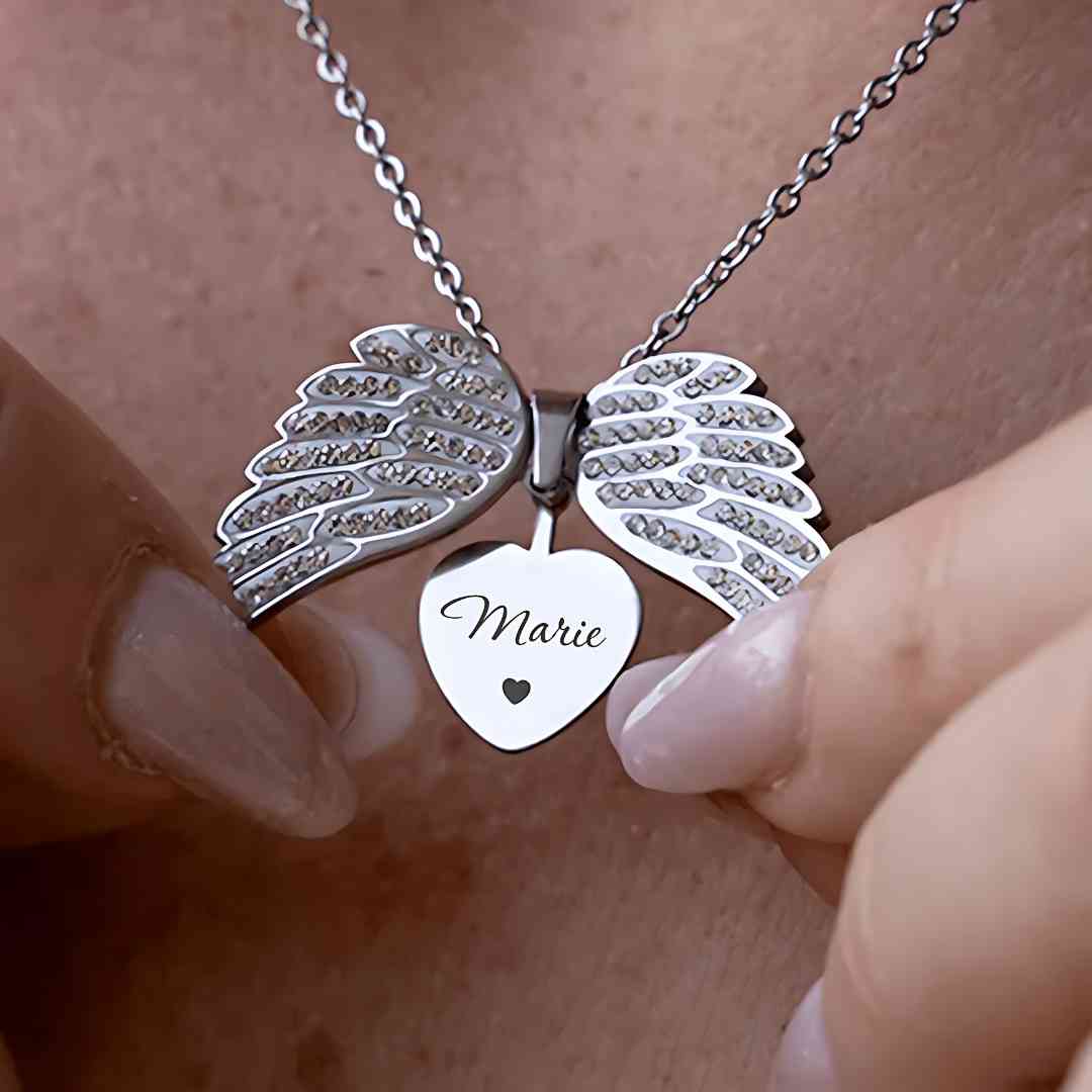 Customizable angel necklace in 925 silver