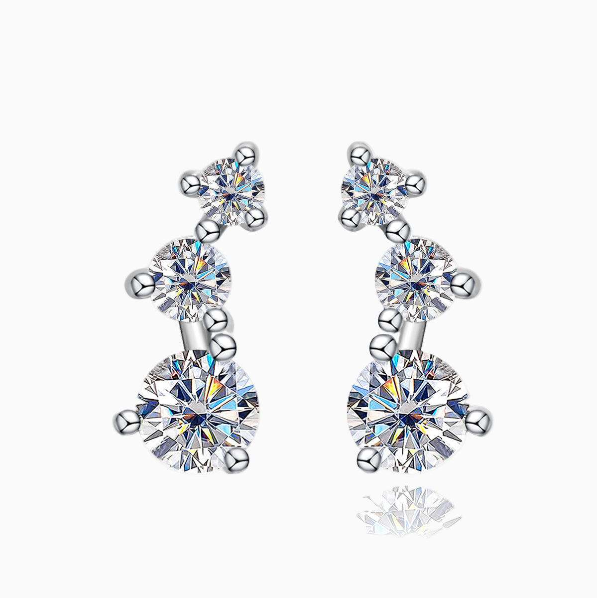 Moissanite Trio Earring