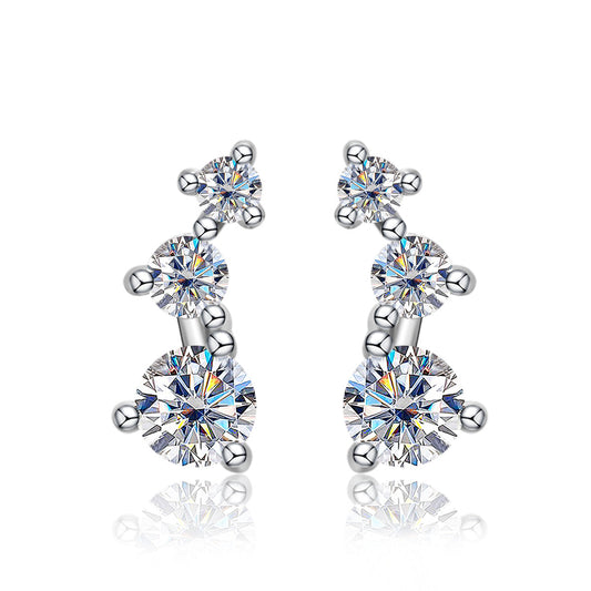Moissanite Trio Earring