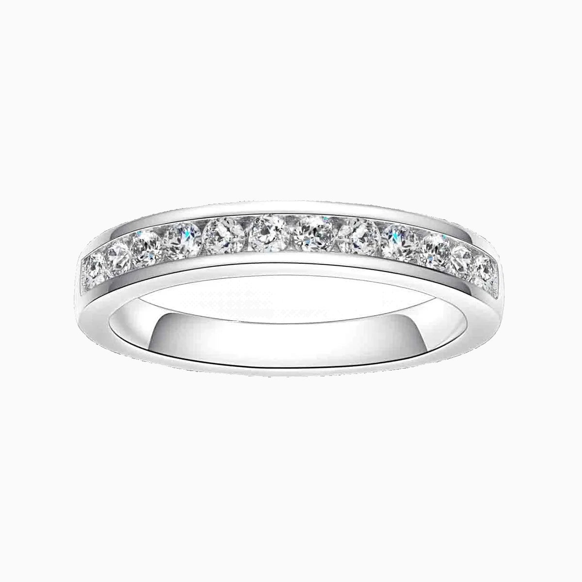 Channel Moissanite Half Ring