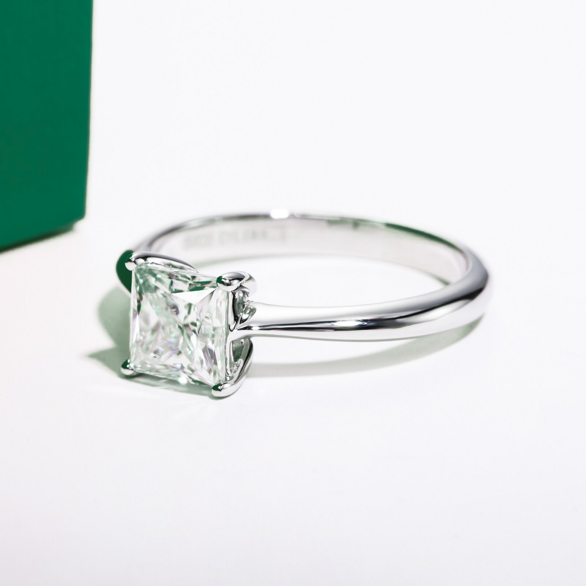 Princess Moissanite Solitaire Ring 