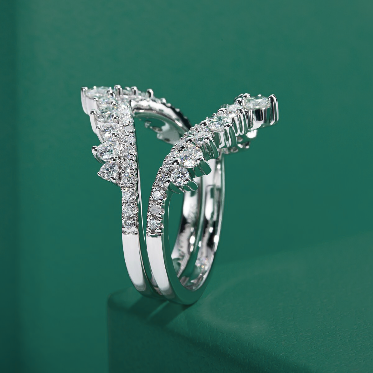 Half Imperial Moissanite Wedding Ring
