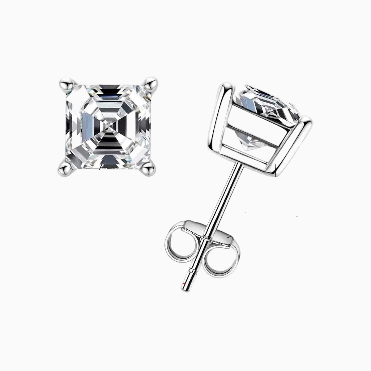 Asscher Or 10k Moissanite Earrings