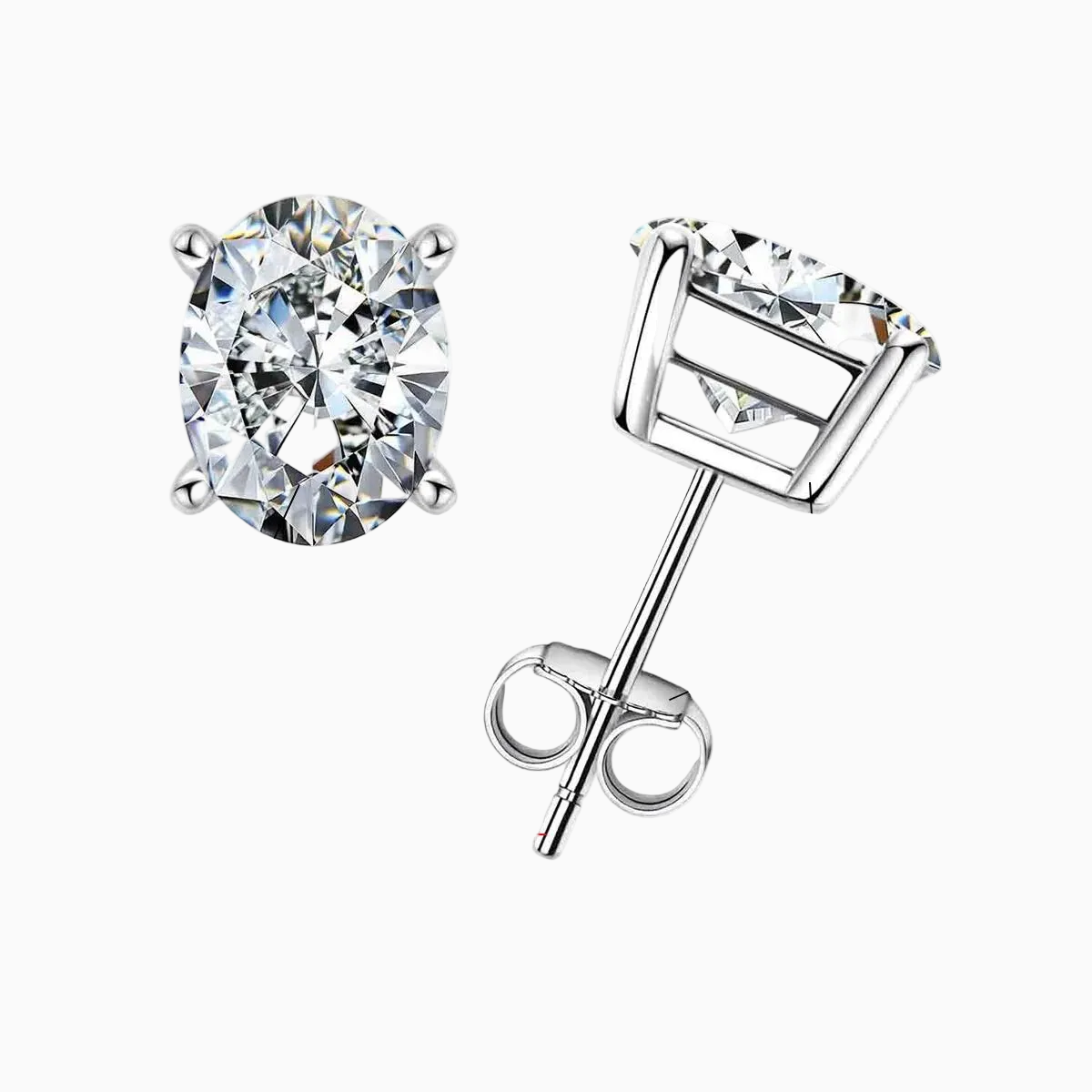 Ovale Or 10k Moissanite Earrings